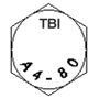 A4-80 nut grade identification marking