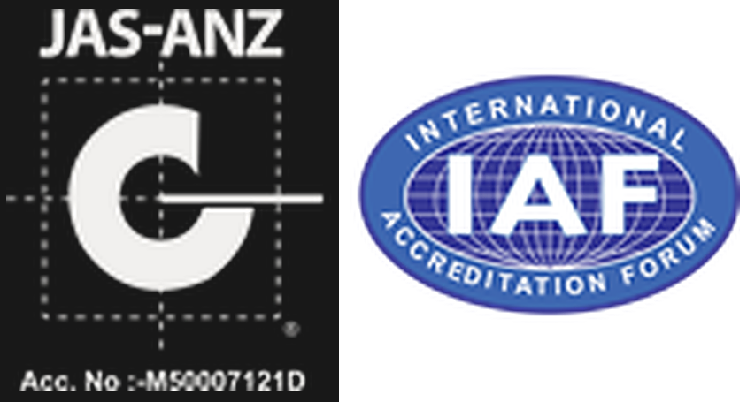JAS-ANZ accredited / IAF International Accreditation Forum mark